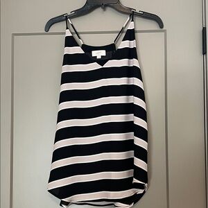 LOFT Black and White Striped Camisole